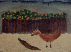 Andrzej Jackowski, Vigiland Dreamer, 2025, Mixed media on paper, 19.5 x 28 cm