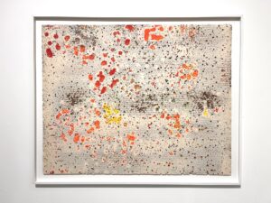 Dominique De Beir, Par delà la surface, 2024-2025, Ink, pastel, paint, collage, impact, cardboard, 90 x 110 cm, copyright Dominique De Beir, courtesy the artist & Hopstreet Gallery Brussels