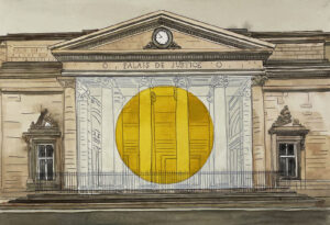 Georges Rousse "Caen" #2, 2025 - aquarelle - 23 x 30,5 cm - Galerie Catherine Putman