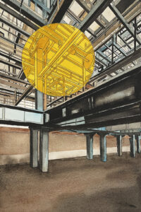 Georges Rousse "Nancy" 2019 - aquarelle/watercolour - 40,5 x 30 cm - courtesy Galerie Catherine Putman