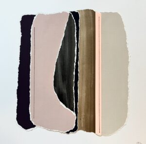 Vincent RICHARD de LATOUR, Strate, Encre et acrylique sur papier, fil , 40 x 40 cm, 2025, © Vincent RICHARD de LATOUR & Galerie AZIYADÉ