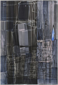 Johannes Ulrich Kubiak, gaslight, 2024, tempera, acryl on paper, 147x100cm, courtesy Eva Steynen Gallery