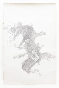 Keziah Jones
 Map of Lagos no.4,
 Encre sur carton plume,
 100 x 65 cm,
 Courtesy Galerie Eric Dupont, Paris.