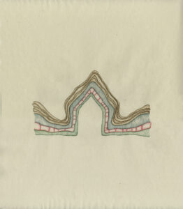 Laure Tixier, Unités stratigraphiques, aquarelle, 50 x 45 cm, 2023, © Laure Tixier