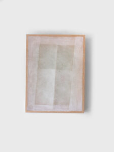 Marija Rinkeviciute, Layers of existence, 2022, distemper on paper, fabric, wood, 30 x 40 x 3 cm