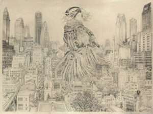 Nicolas de Crécy
Tokyo, ville cubiste 1, 2025
Mine de plomb sur toile
110 x 90 cm
Signée
Courtesy Nicolas de Crécy / Galerie Barbier