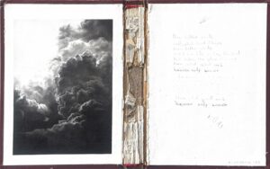 Christos Venetis, o.T., graphite on book cover, 30,5 x 50,5 cm, 2025, copyright by the artist, courtesy Galerie Martin Kudlek