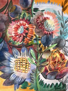 Frédérique Loutz, Factice, 2025, crayon de couleur, aquarelle sur papier, coloured pencil, watercolour on paper, 32 x 24 cm, Courtesy Galerie Papillon.