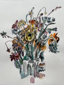 Frédérique Loutz, Sans titre, 2024, encre, aquarelle, crayon sur papier, ink, watercolour, pencil on paper, 29.5 x 29.5 cm, Courtesy Galerie Papillon.