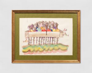 Bertina LOPES, Untitled (Prayer), Watercolour and felt tip on paper, 34.5 x 50 cm, 1976. Courtesy of Richard Saltoun Gallery, London, Rome and New York, (c) The Estate of Bertina Lopes.