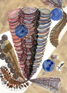 Dan Zhu, The Ship 2023, aquarelle, encre sur papier, watercolour ink on paper 36 x 26 cm. Courtesy Dan Zhu, Galerie Maurits van de Laar