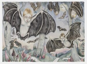 Julie Nord
Dawn of Revolution, 2023
Watercolor, pencil and ink on paper
102 x 141 cm. Framed with oak and museum glass
Charlotte Fogh Gallery and Julie Nord