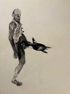 TAKRETI, Le Dauphin 2, Encre sur papier, 65 x 50 cm, 2006-2007