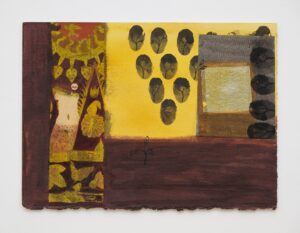 Samira ABBASSY, Salome, Ink and gouache collage on paper, 27.9 x 38.1 cm, 2000. Courtesy of Richard Saltoun Gallery, London, Rome and New York, (c) The Artist.