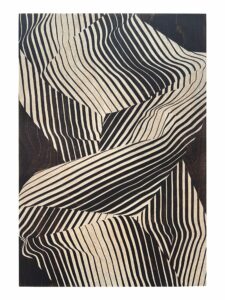 Plissé #5 -  Gravure sur contreplaqué de bouleau 34 x 49,5 cm