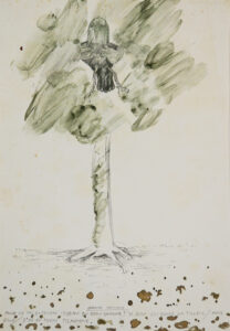 Erik Dietman, Sans titre, techniques mixtes sur papier, mixed media on paper, 24,5 x 20 cm, Courtesy Galerie Papillon
