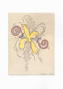 Didier Trénet, Généalogie muette, aquarelle, plume brou de noix, gesso, oilbar, doré sur contreplaqué, watercolour, walnut stain, gesso, oil bar, gilded on plywood, 30 x 40 x 0,9 cm, Courtesy Galerie Papillon