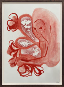 Kathrine Ærtebjerg
Symbolic watercolor, 2025
Watercolor and colorpencil on paper
100 x 70 cm. Framed with oak and museum glass
Charlotte Fogh Gallery and Kathrine Ærtebjerg