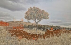 Raphaëlle Peria, Pour chaque feuille un de tes silences, 2026, pastel, grattage sur photographie, pastel, scratching on a photograph, 100 x 150 cm, Courtesy Galerie Papillon