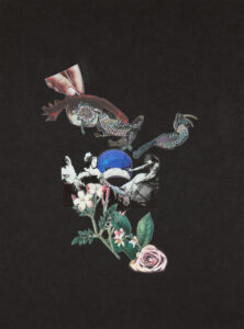 © Caroline Rivalan, Regard intérieur avec un esprit #4, 2026, Collage rehaussé, 30 x 40 cm, courtesy de l’artiste et de la Galerie Eva Vautier, Photo François Fernandez